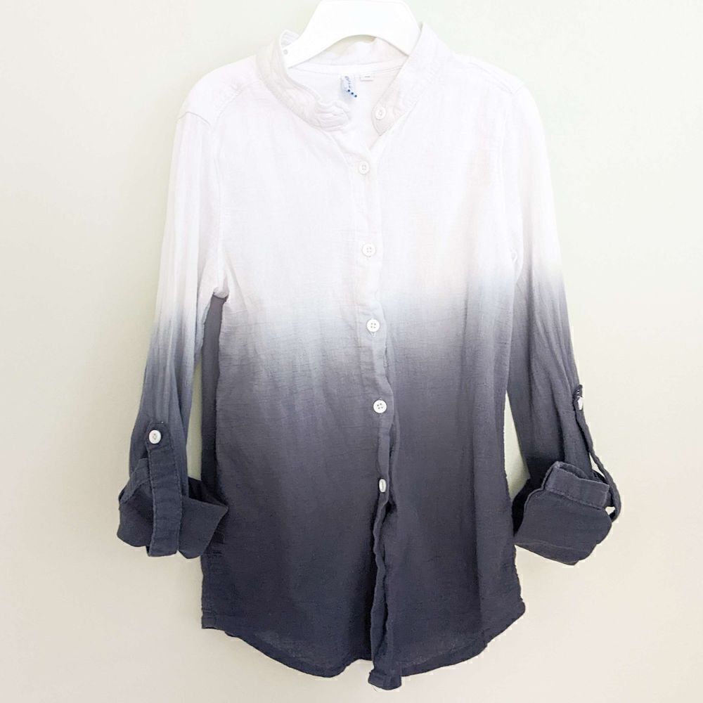 Gingham by Sovereign Code Boys Ombre Black and White Shirt